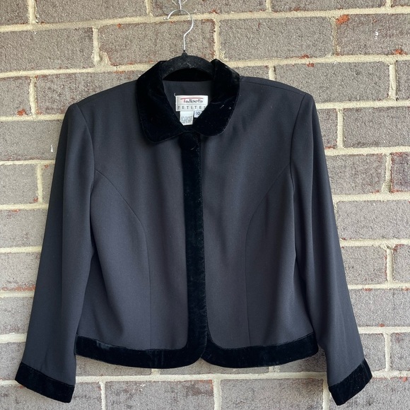 Talbots Jackets & Blazers - Vintage 80’s black velvet short dress jacket